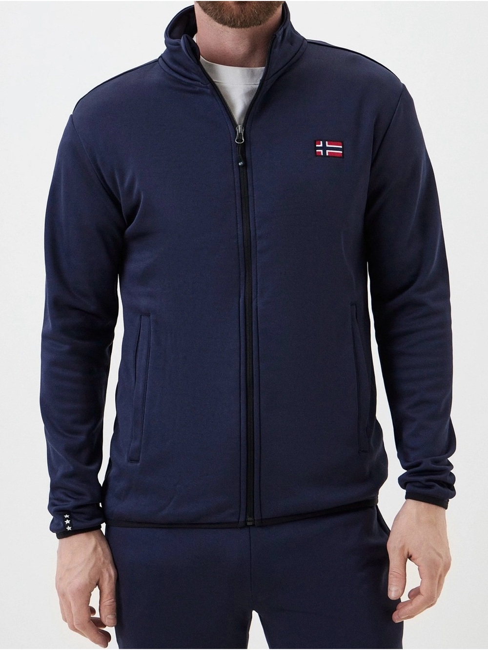Napapijri Men's Full Zip Fleece Jacket / Sweatshirt - Dark Navy (Size M)